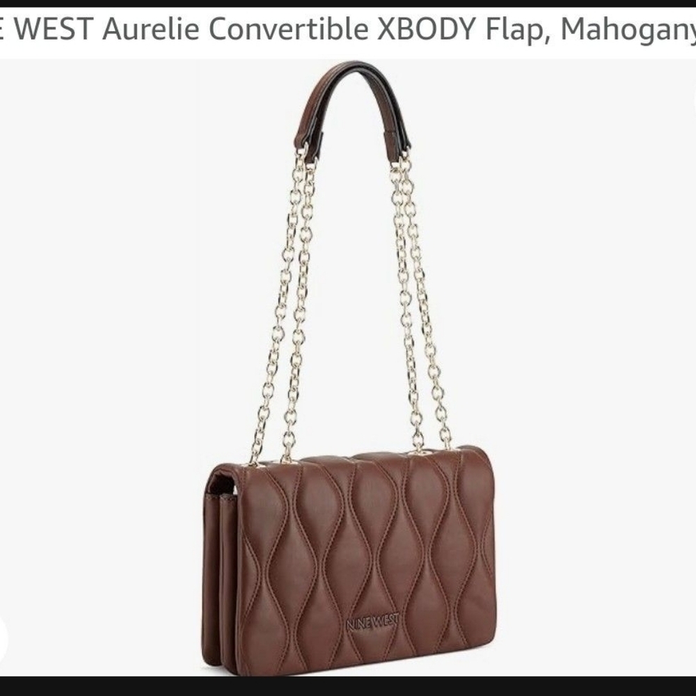 Womens Purse Handbag NINE WEST Women's Aurelie Convertible Flap Crossbody bag
